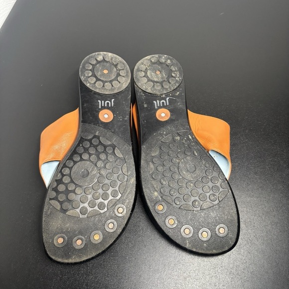 Juil Brio Leather Grounding Earthing Sandals Copper Orange Women's Sz 9 US - Picture 7 of 8
